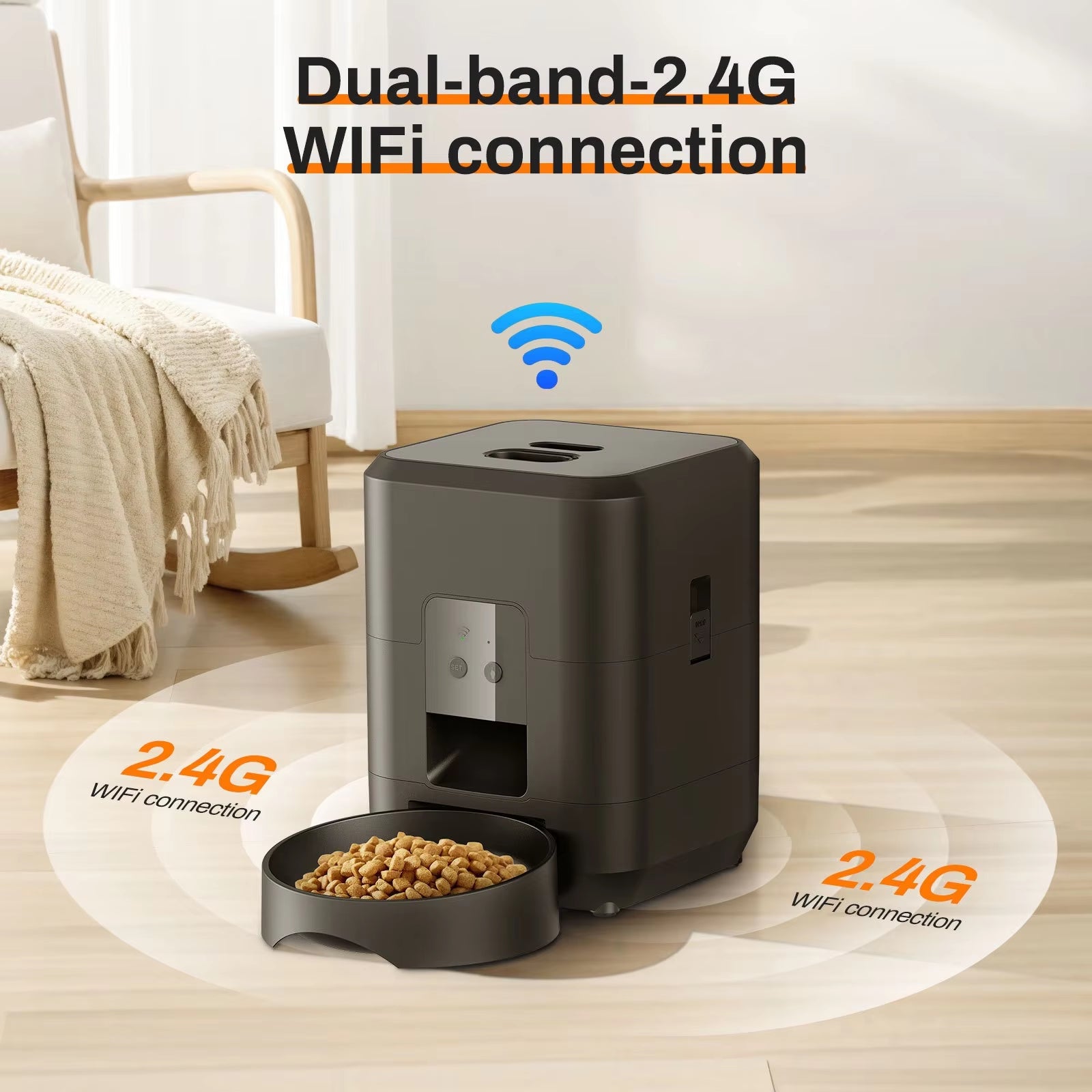 2L Smart Control Pet Feeder WIFI Feeders for Cats Remote Feeding Cat Food Dispenser Automatic Pets Feeder